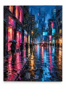 City Light painting on a plain white background