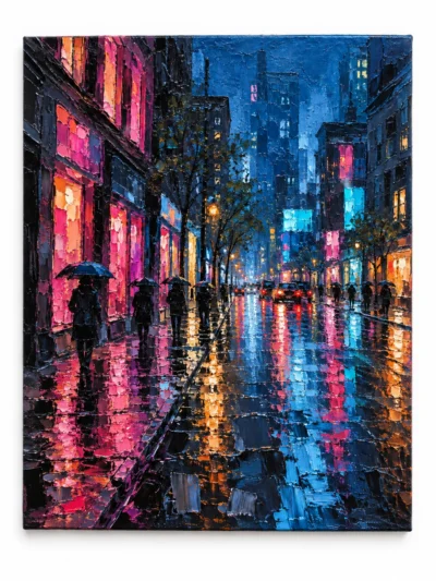 City Light painting on a plain white background