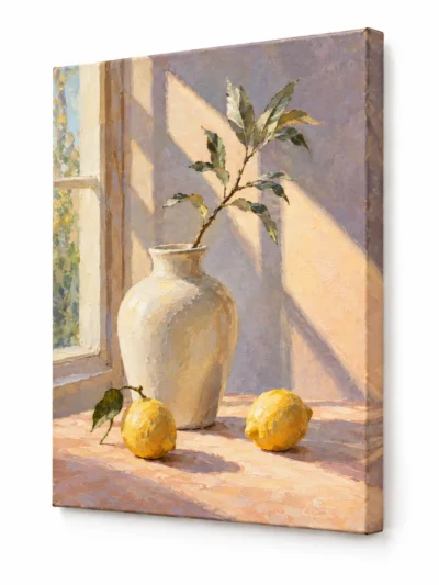 Angled view of Window and Light painting on a plain white background